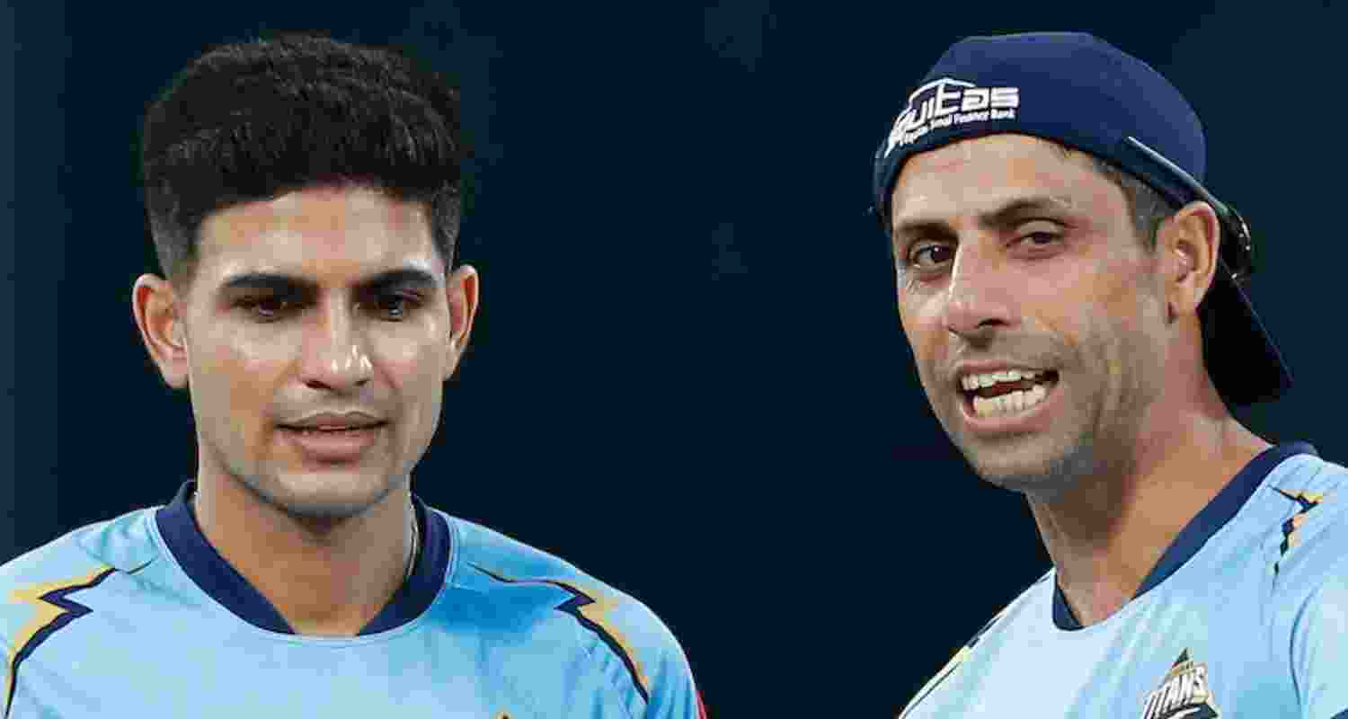 Gujarat Titans skipper Shubman Gill and head coach Ashish Nehra. Image: X