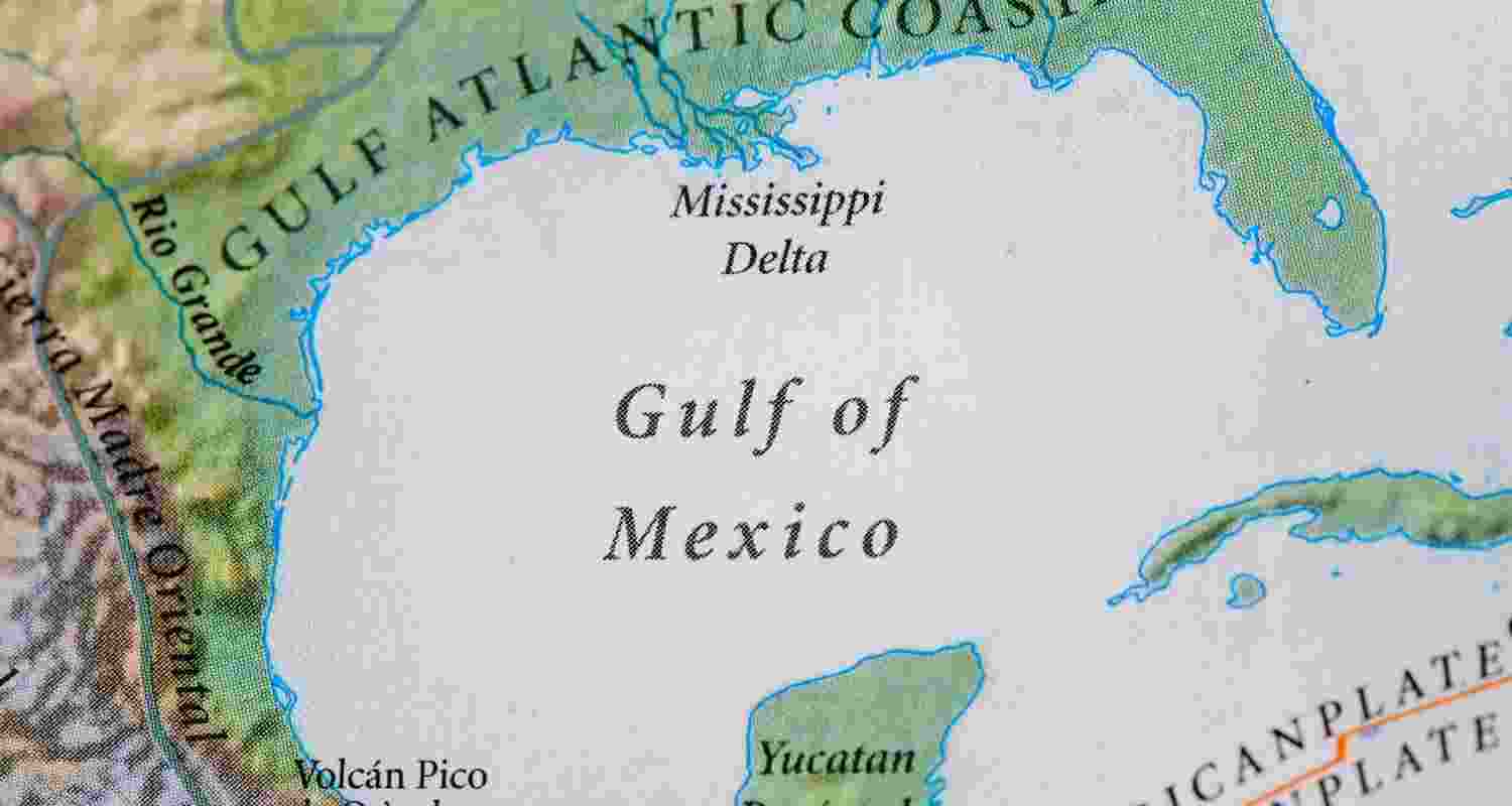 A physical map representation of the Gulf of Mexico