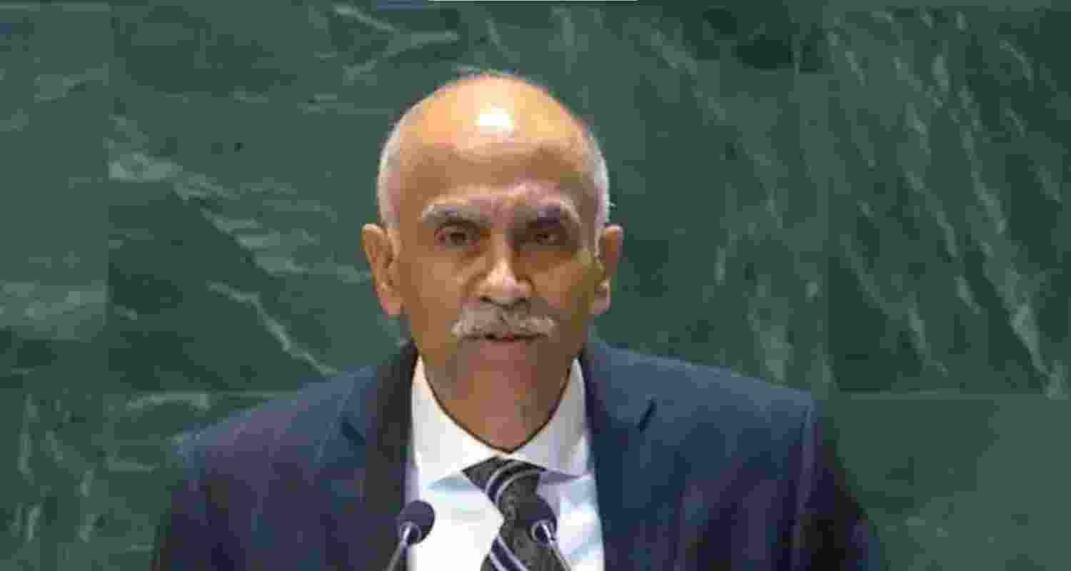 P Harish, India's Permanent Representative to the UN. Video screengrab from X.