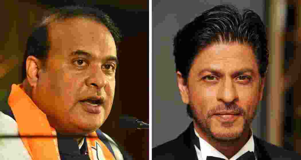 Assam CM Himanta Biswa Sarma and iconic Bollywood actor Shah Rukh Khan. (File photos)