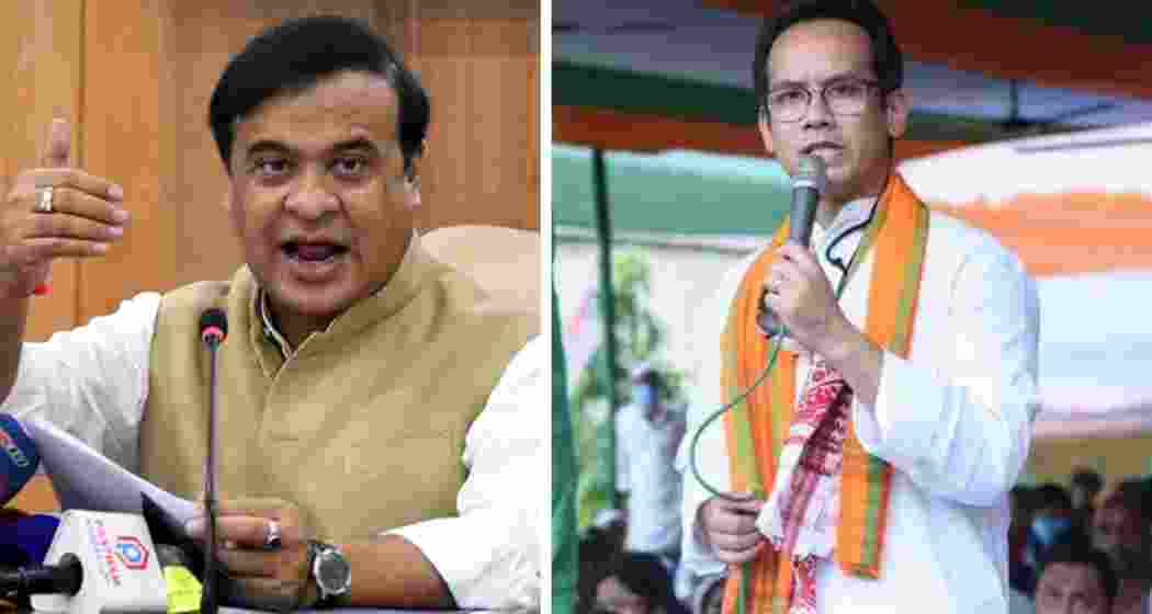 Assam Chief Minister Himanta Biswa Sarma (left) and state Congress president Gaurav Gogoi (right).
