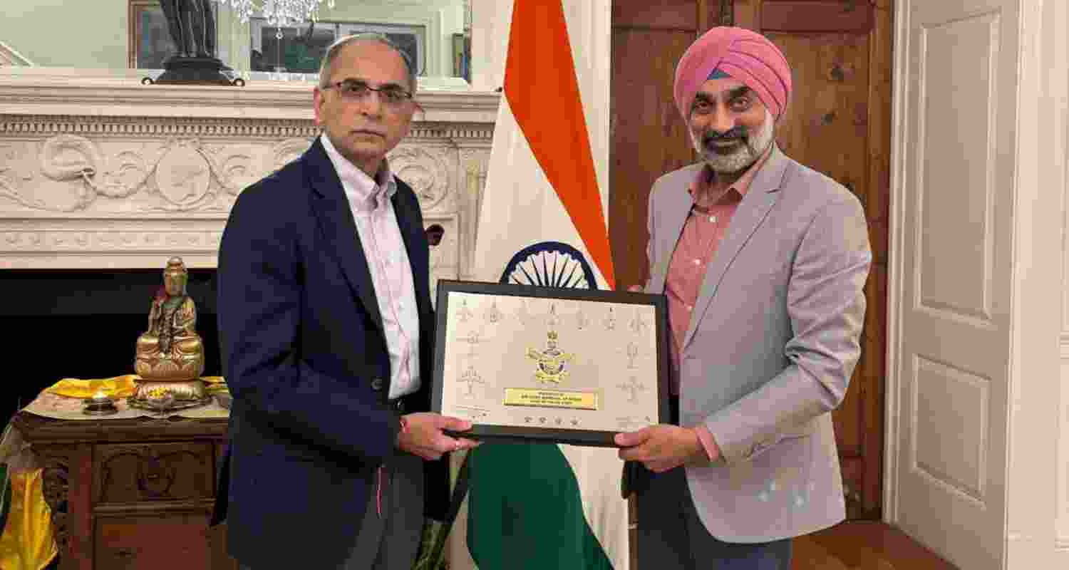 Indian Air Force Chief Amar Preet Singh visits the US to strengthen defence ties; Ambassador Vinay Kwatra welcomes him.