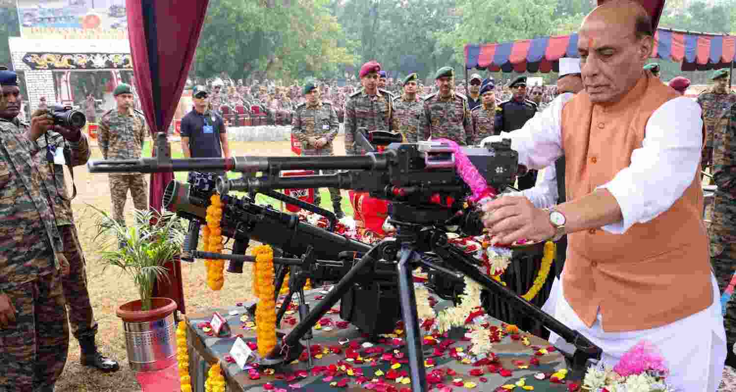 Defence Minister Rajnath Singh celebrates Vijaya Dashmi With Army Jawans At Gangtok.