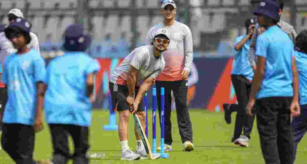 India's Ishan Kishan and Abhishek Sharma during a training session ahead of the ICC Men's T20 World Cup 2026 cricket match against USA, in Mumbai on Friday.