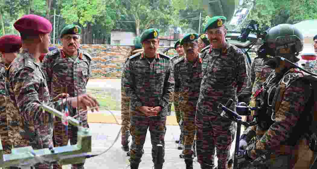 Trishakti Corps personnel during Exercise Divya Drishti, where AI-enabled surveillance and sensor-linked systems were tested in high-altitude East Sikkim on Monday. 