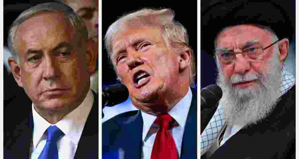 Pictured left to right: Israel's Prime Minister Benjamin Netanyahu, US President Donald Trump and Iran's Supreme Leader Ali Khamenei.