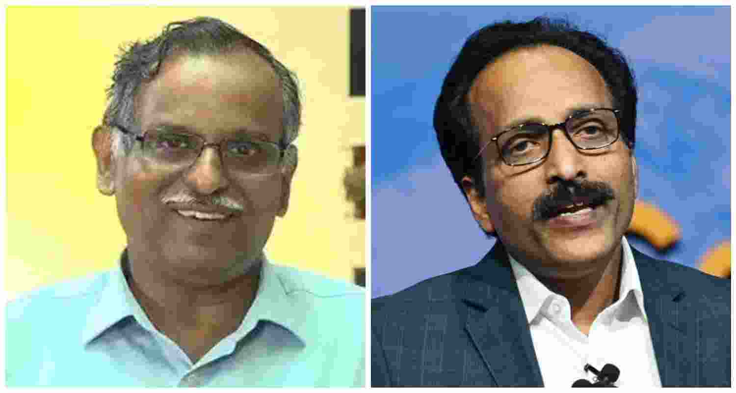 Dr V Narayanan (L), a veteran space scientist is all set to take over as ISRO chief on 14 January, succeeding S Somnath (R).