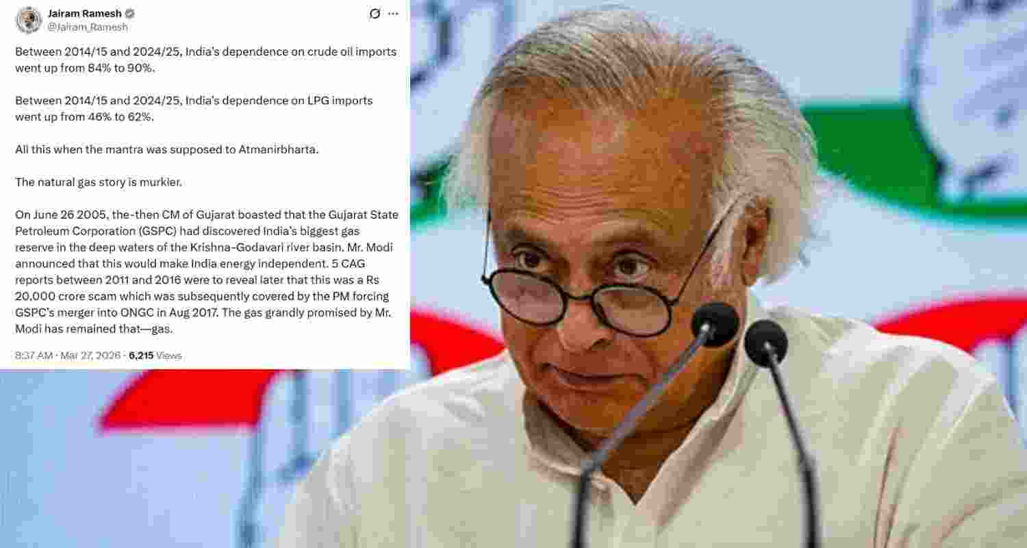 Congress targets PM Narendra Modi over rising oil and gas import dependence as govt reassures no fuel shortage amid panic buying fears.
