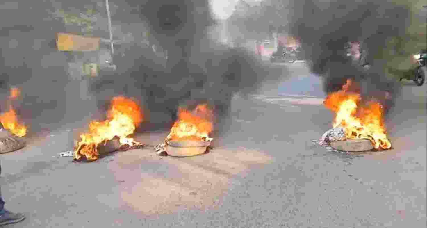 Protesters blocked major highways and key intersections in several districts, burning tyres and raising slogans to press their demands.