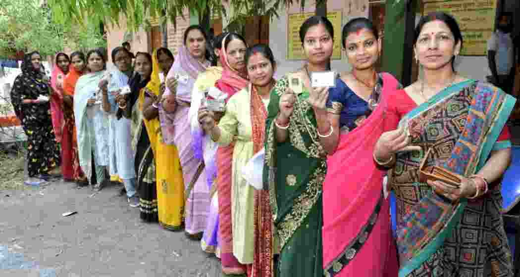 A scene from a polling station in Jharkhand during the 5th phase of the Lok Sabha elections.