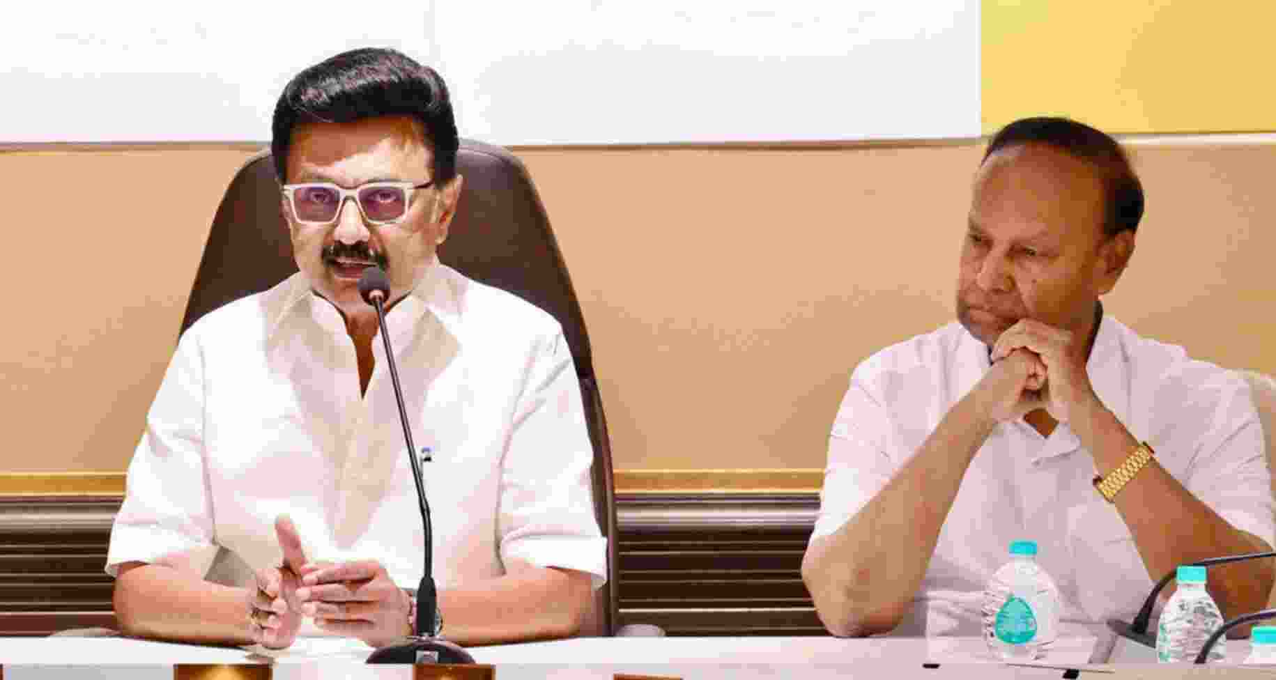 Tamil Nadu Chief Minister MK Stalin chairs a gathering of all political parties against the Special Intensive Revision (SIR) of electoral rolls in Tamil Nadu on Sunday.