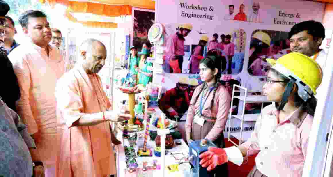 Chief Minister Yogi Adityanath interacts with students - Image via X.