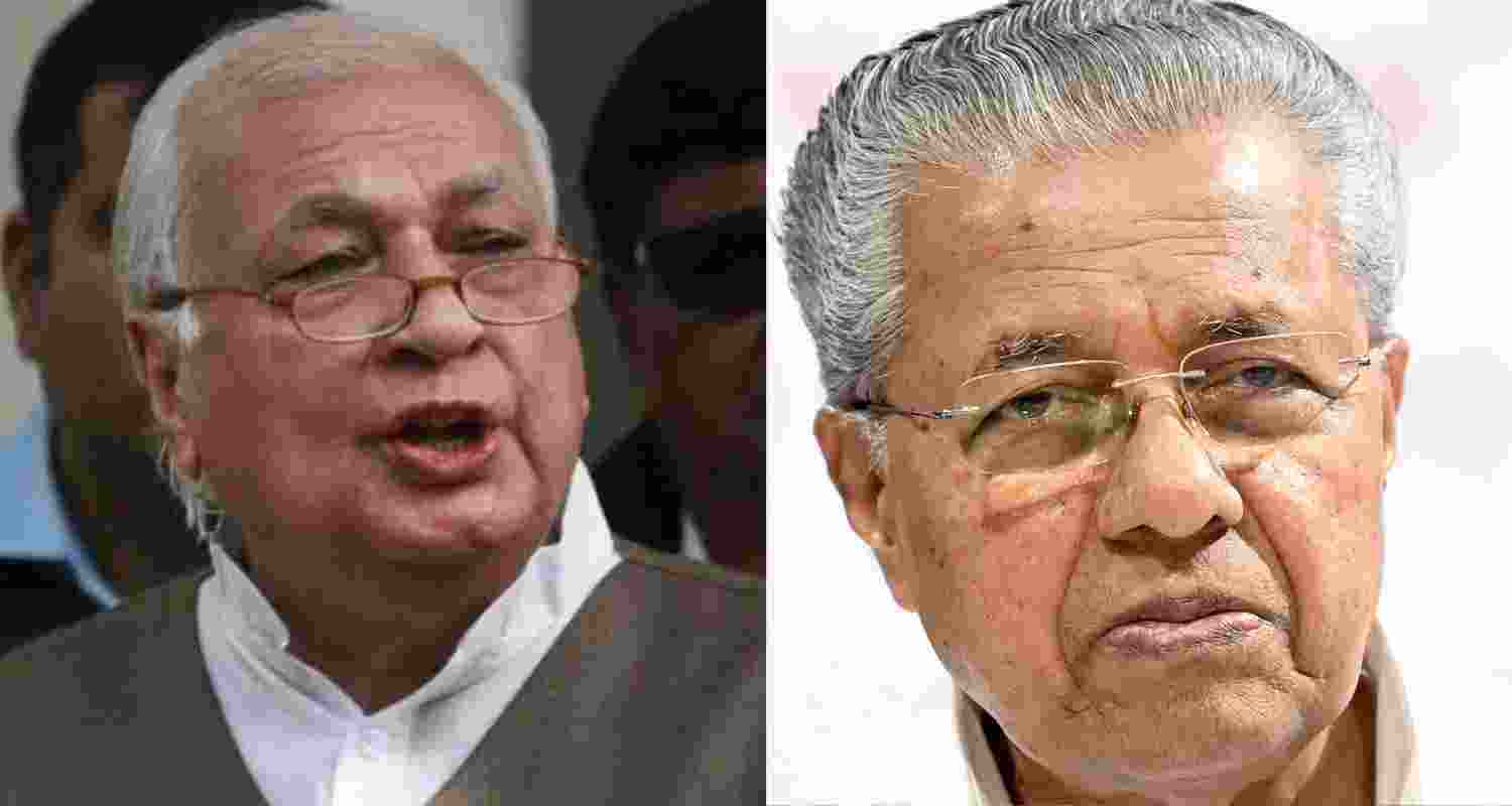 Governor of Kerala Arif Mohammed Khan and Kerala CM Pinarayi Vijayan. 