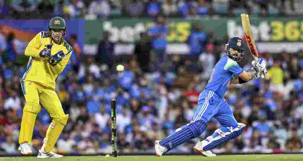 India's Virat Kohli plays a shot during the third One-Day International (ODI) cricket match between India and Australia.