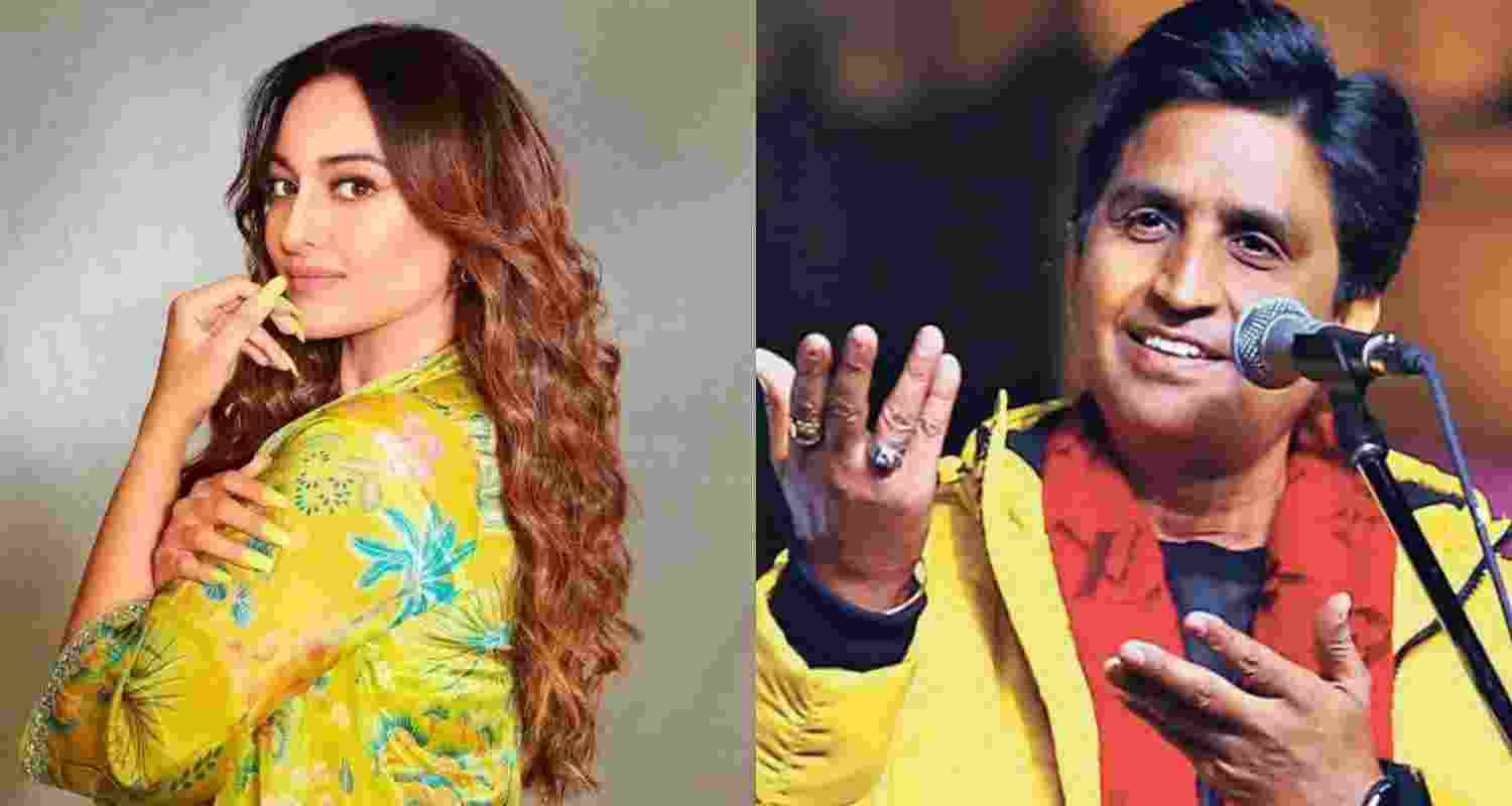 Shatrughan Sinha, Zaheer Iqbal, Sonakshi Sinha and poet Kumar Vishwas.