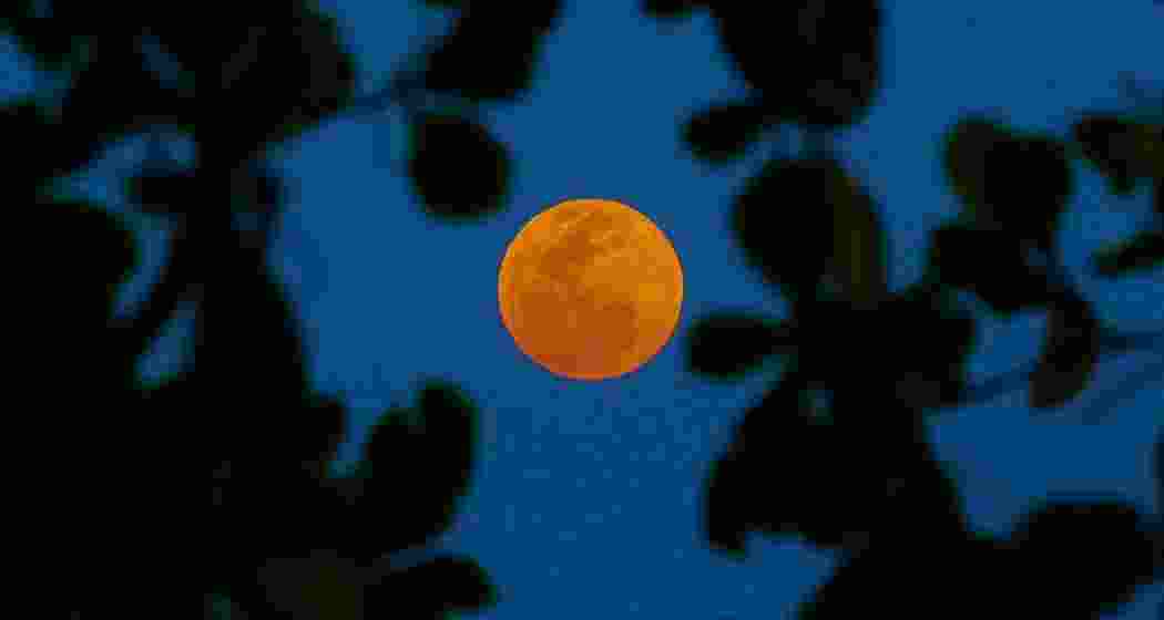 The Moon glows crimson during a total lunar eclipse.