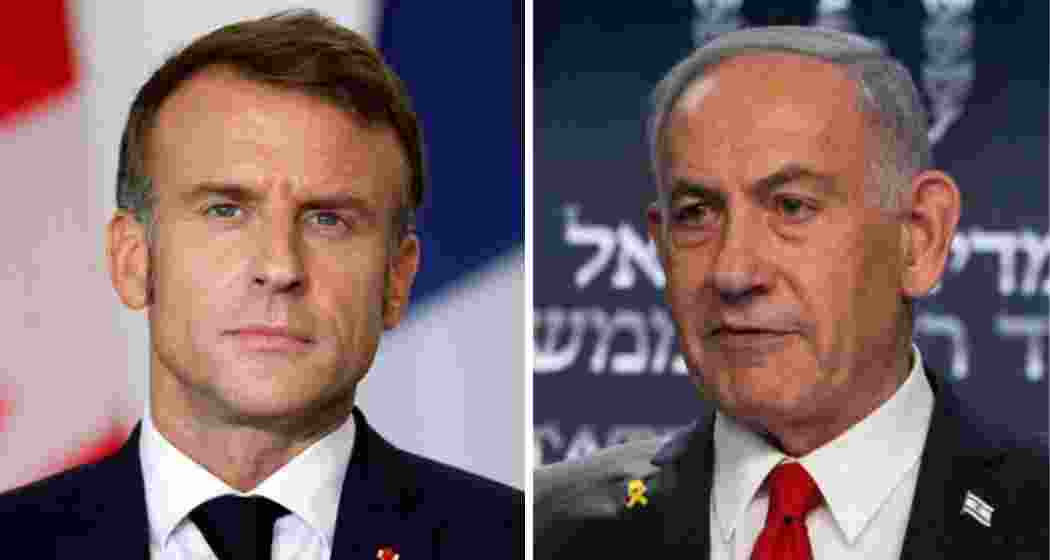 French President Emmanuel Macron and Prime Minister of Israel Benjamin Netanyahu.