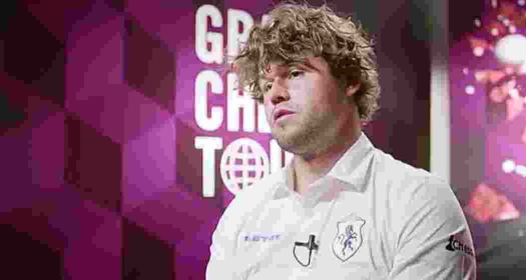 Magnus Carlsen at the SuperUnited Rapid & Blitz tournament in Zagreb on Thursday.