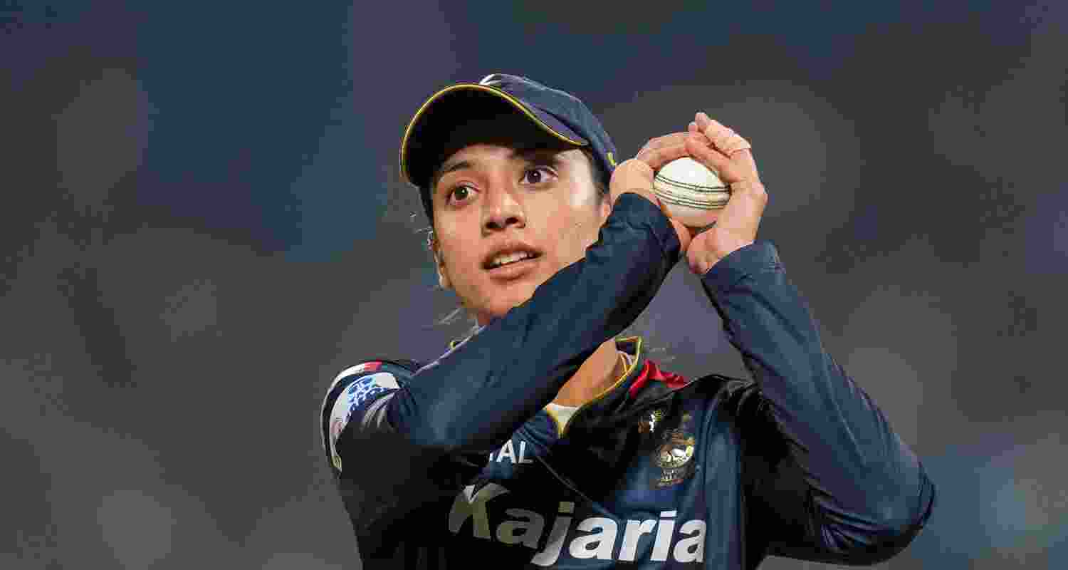 RCb skipper Smriti Mandhana during a match.