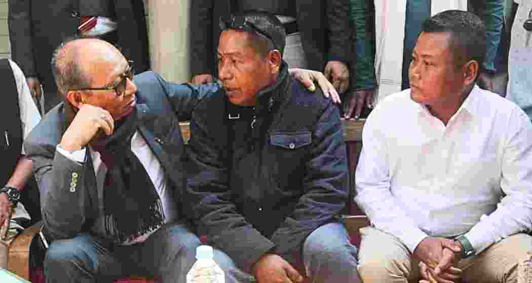 Manipur Chief Minister Y K Singh during a previous meeting with Kuki leaders. (Photo: Special arrangement) 