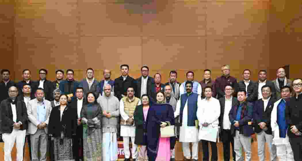 BJP MLAs from Manipur with the party leadership in Delhi last year.