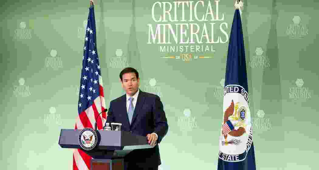 Secretary of State Marco Rubio speaks at a news conference during the Critical Minerals Ministerial meeting at the State Department on Wednesday in Washington.