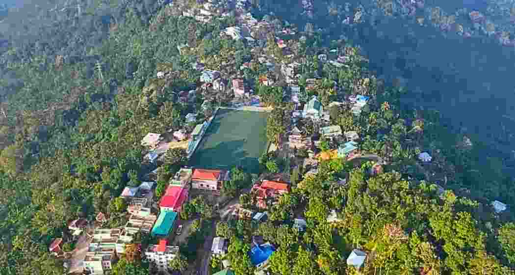 An aerial view of the Kawrthah North Village Council in Mizoram. 