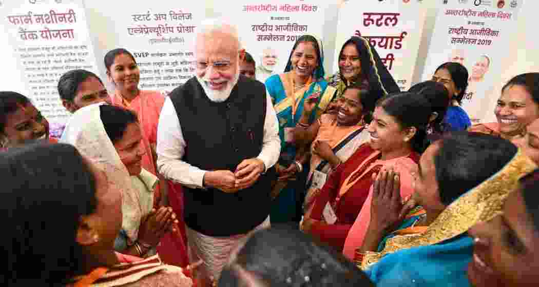 File photo of PM Narendra Modi at the National Women Livelihood Meet 2019, in Uttar Pradesh.