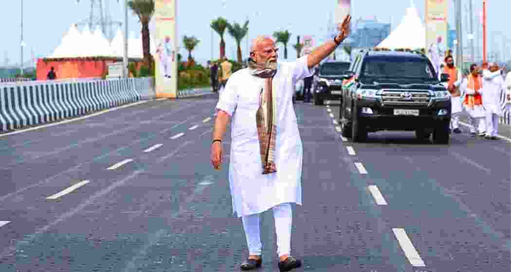 Prime Minister Narendra Modi waves at supporters during his previous visit to Bihar.