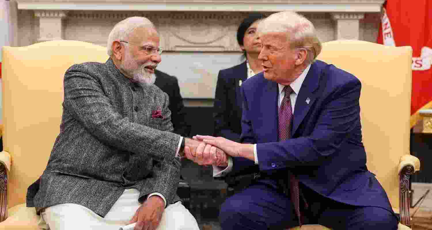 President of the United States, Donald Trump with Prime Minister of India, Narendra Modi.