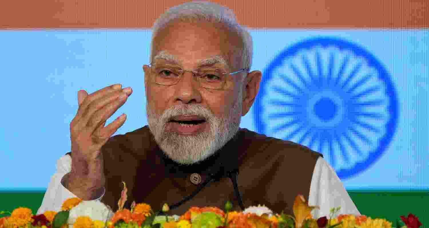 Indian Prime Minister Narendra Modi delivers a speech during the Japan India Economic Forum in Tokyo Friday.