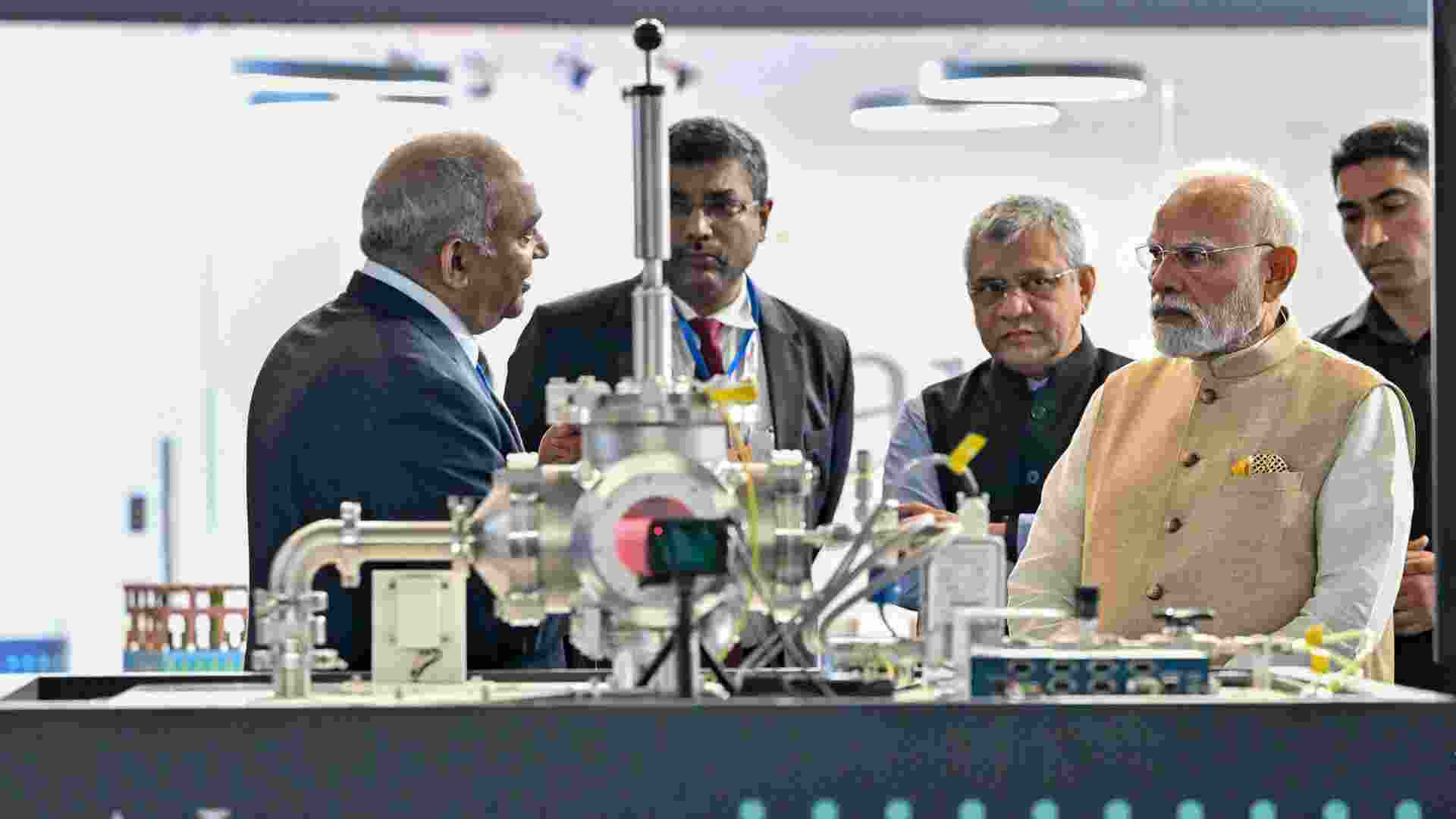 Prime Minister Narendra Modi attends second day of fourth edition of SEMICON India 2025 at Delhi's Yashobhoomi on Wednesday.