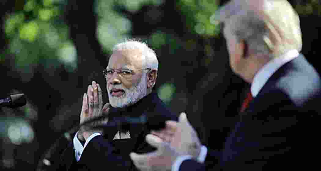 A file photo of Prime Minister Narendra Modi with US President Donald Trump during an earlier visit.