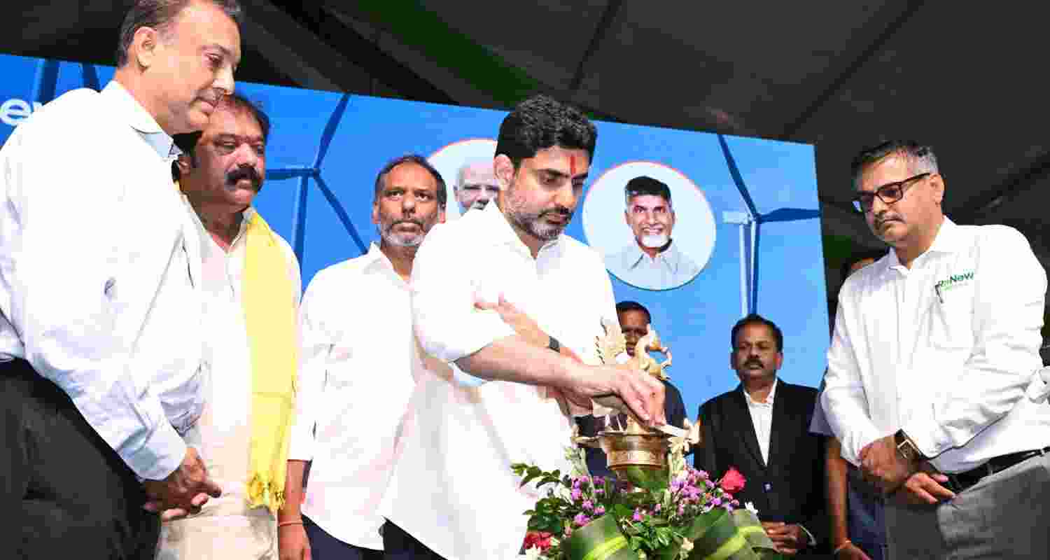 Nara Lokesh lays foundation for ₹22K crore ReNew energy project