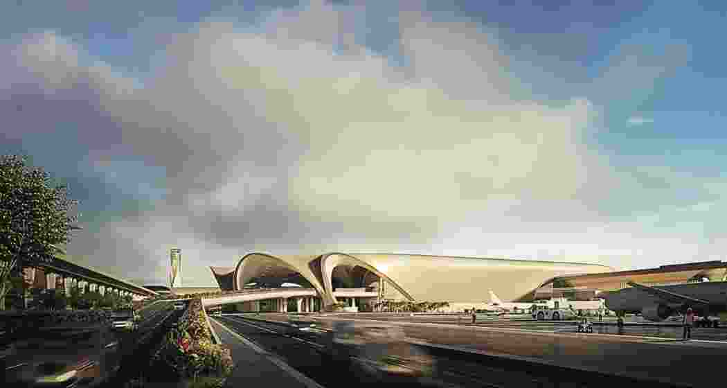 Prototype view of the new Navi Mumbai International Airport. 