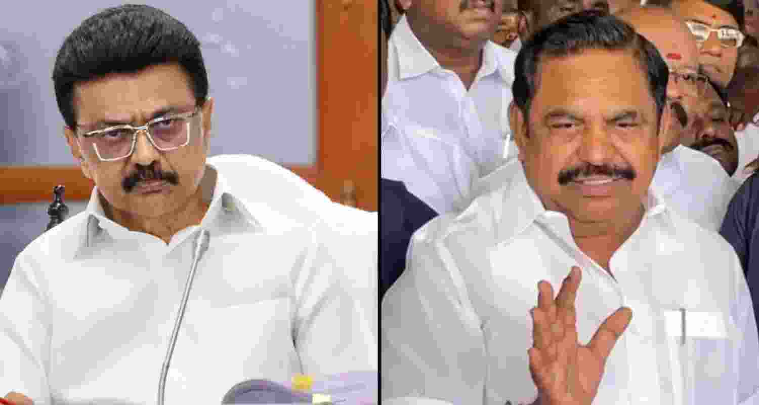 Tamil Nadu Chief Minister MK Stalin (left) and AIADMK General Secretary Edappadi K Palaniswami.