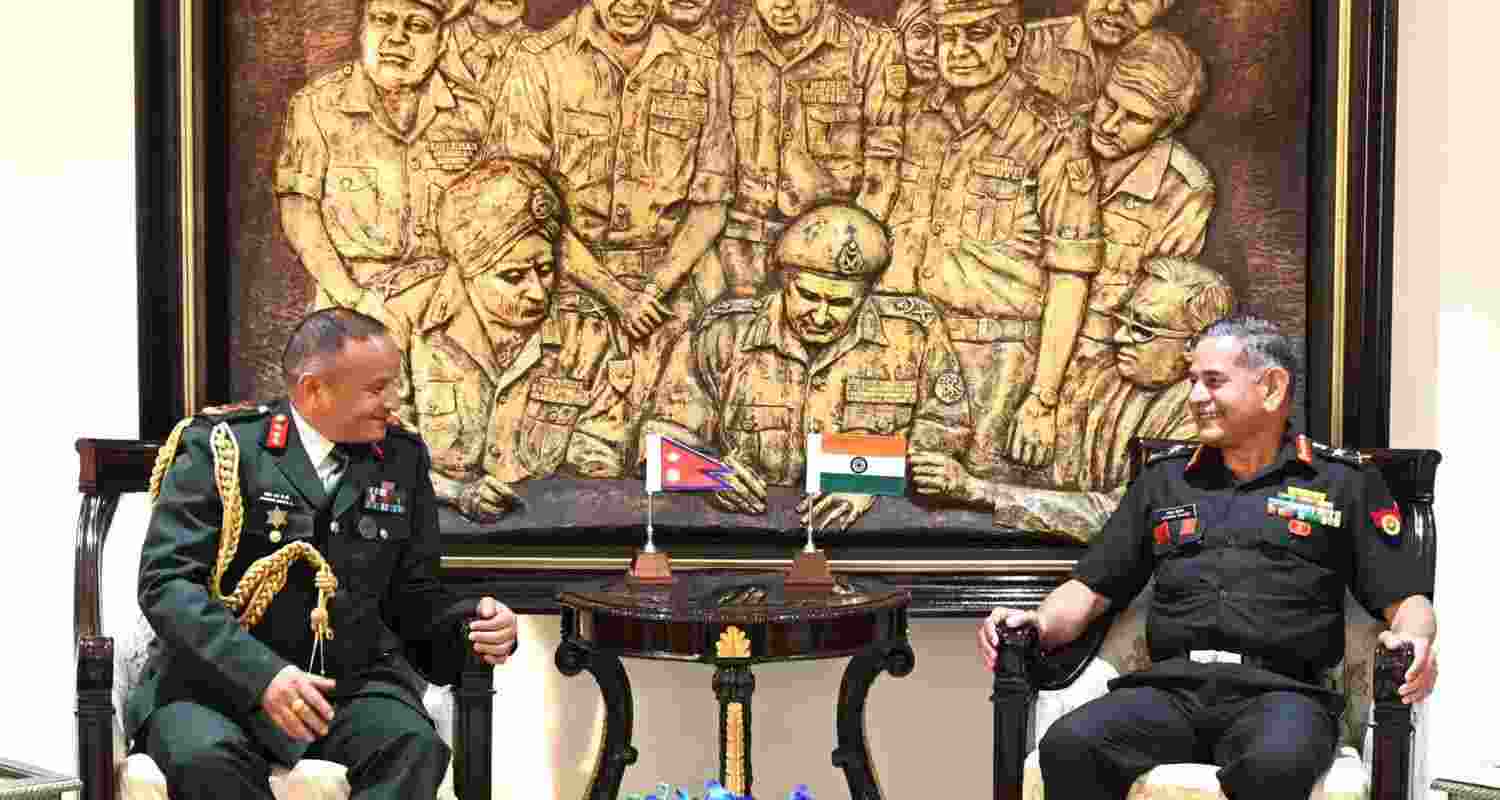  Chief of Army Staff, General Upendra Dwivedi, with Nepal Army's Lieutenant General Pradeep Jung. 
