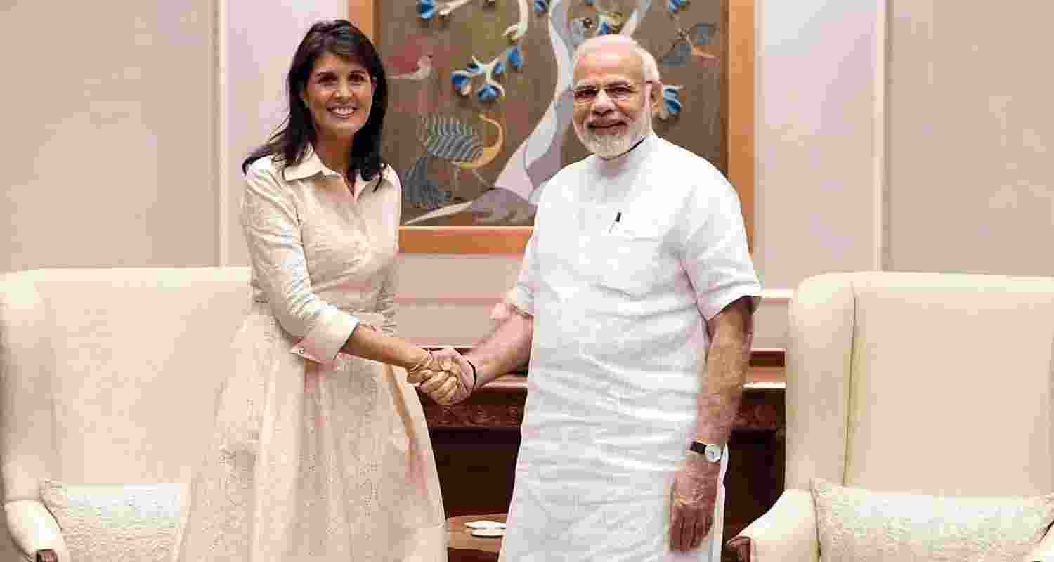 A file photo of Nikki Haley, also asked India to take US President Donald Trump's points on Russian oil.
