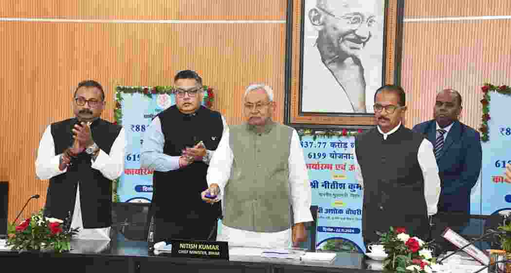 Bihar CM Nitish Kumar virtually inaugurates rural road projects worth ₹8,837.77 crore, highlighting the importance of connectivity, quality construction, and regular maintenance at a ceremony attended by senior officials.