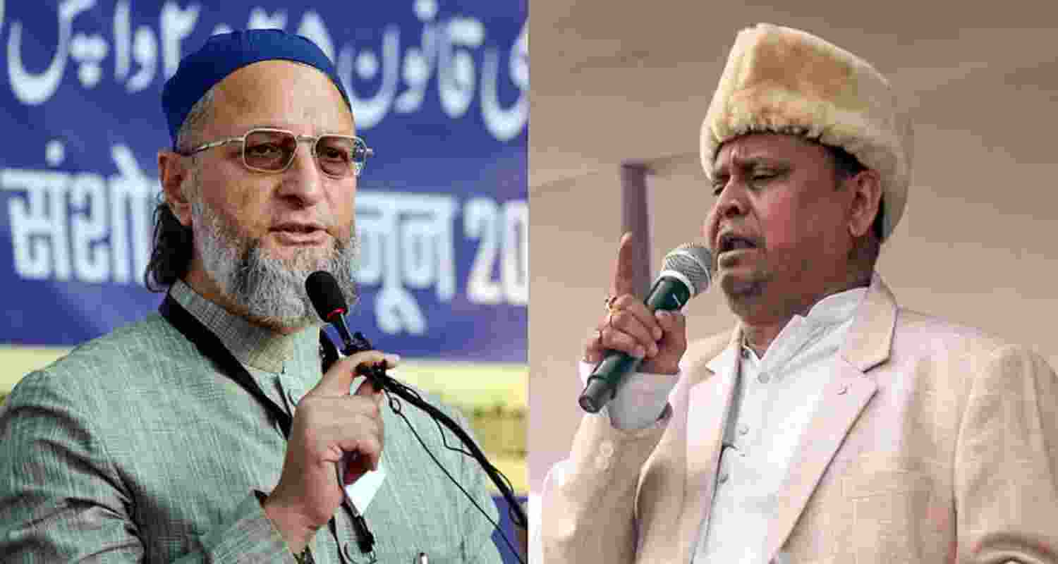 AIMIM chief Asaduddin Owaisi (left) and suspended Trinamool MLA Humayun Kabir.