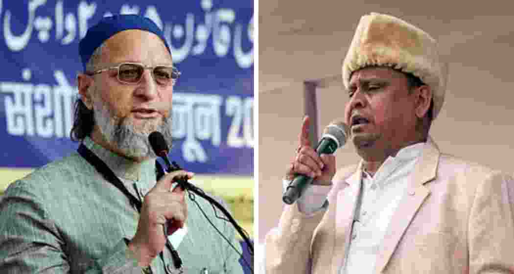 AIMIM chief Asaduddin Owaisi (L) and, AJUP leader Humayun Kabir (R).