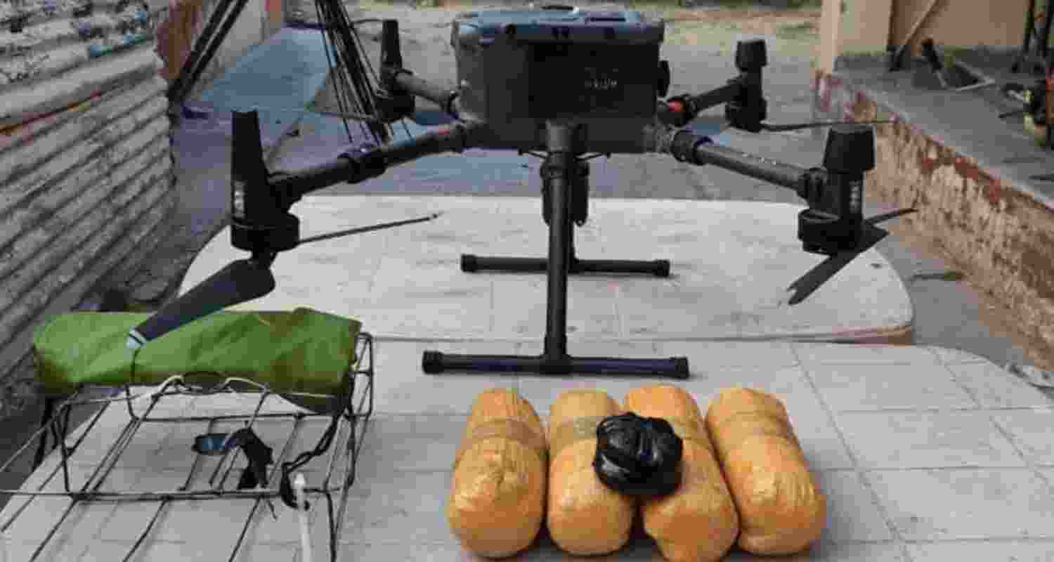 A drone shot down along the India-Pakistan border In Punjab.