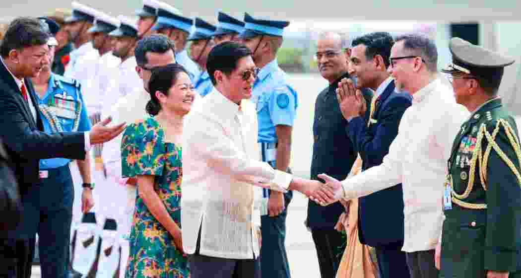 Philippine President Ferdinand Marcos Jr receives a ceremonial welcome upon his arrival in New Delhi.