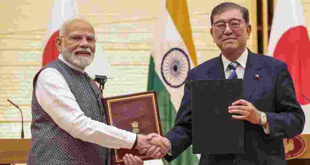 Prime Minister Narendra Modi with his Japanese counterpart Shigeru Ishiba.