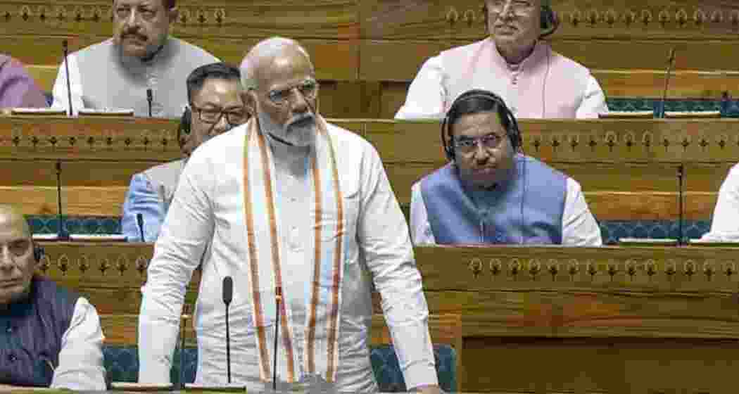 A  file photo of Prime Minister Narendra Modi addressesing the Lok Sabha