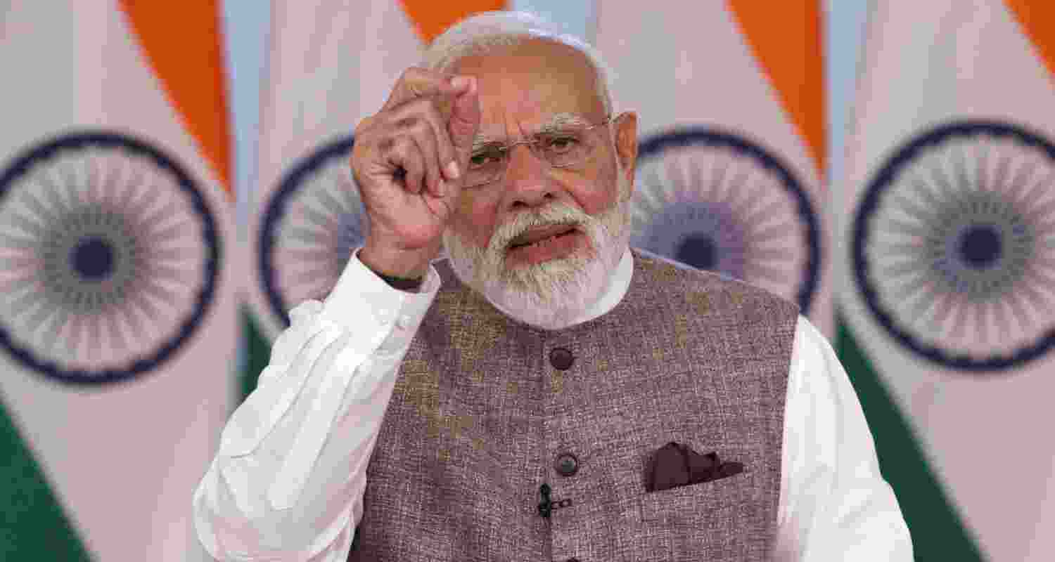 Narendra Modi hits out at Opposition over women’s bill defeat, accuses parties of spreading rumours on delimitation.