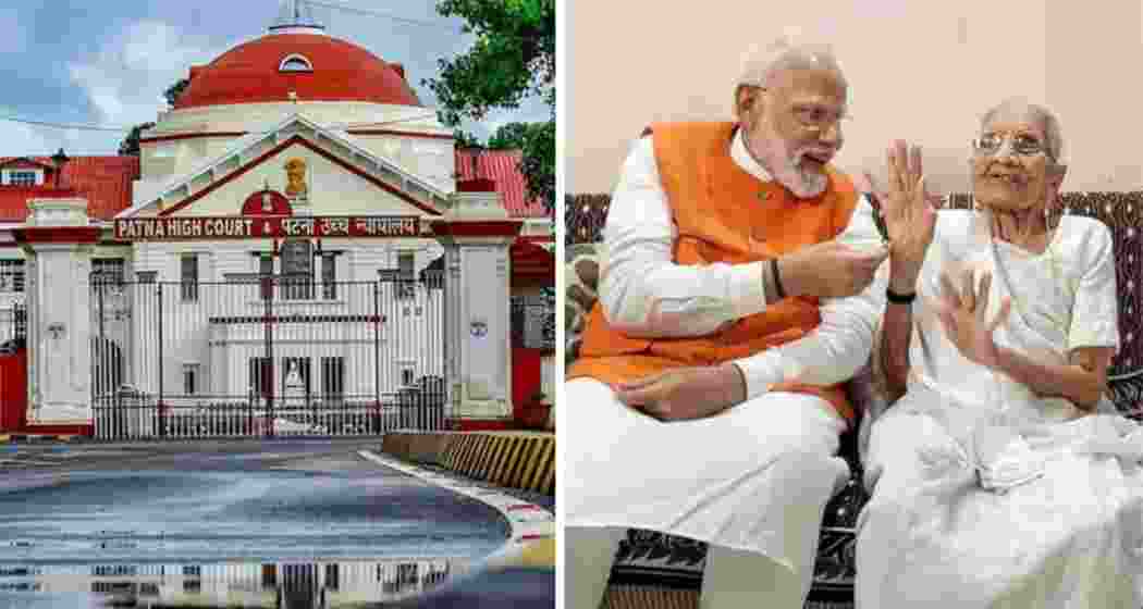 Prime Minister Narendra Modi with his mother Heeraben Modi.