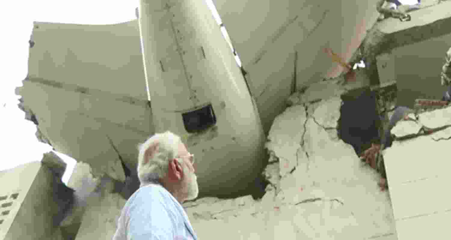 PM Modi reaches Air India plane crash site in Ahmedabad