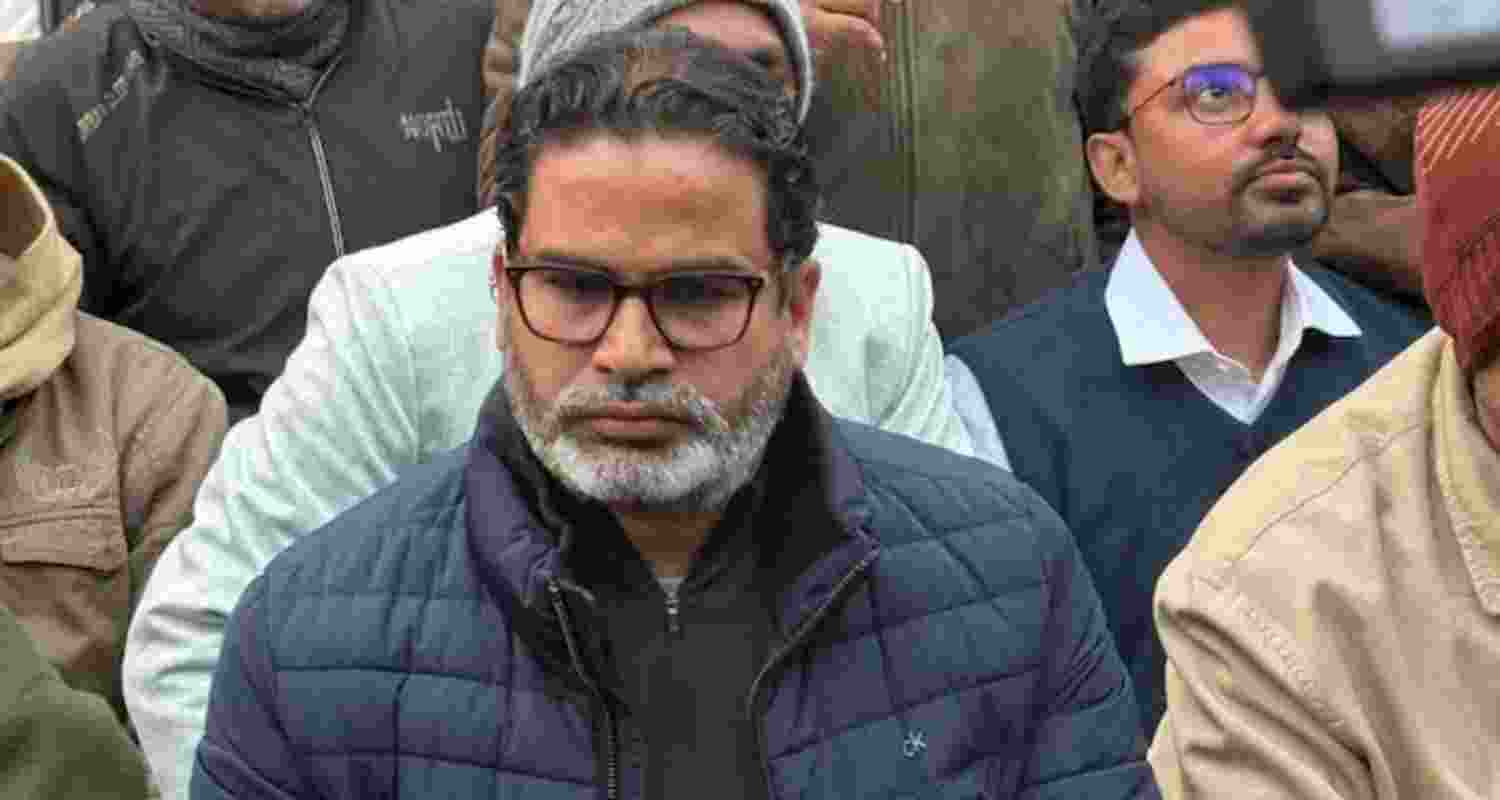 Jan Suraaj leader Prashant Kishor, along with others, participates in an indefinite hunger strike in Patna, demanding the cancellation of the 70th Integrated Combined Competitive (Preliminary) Examination (CCE), 2024, conducted by BPSC, amid allegations of a question paper leak.