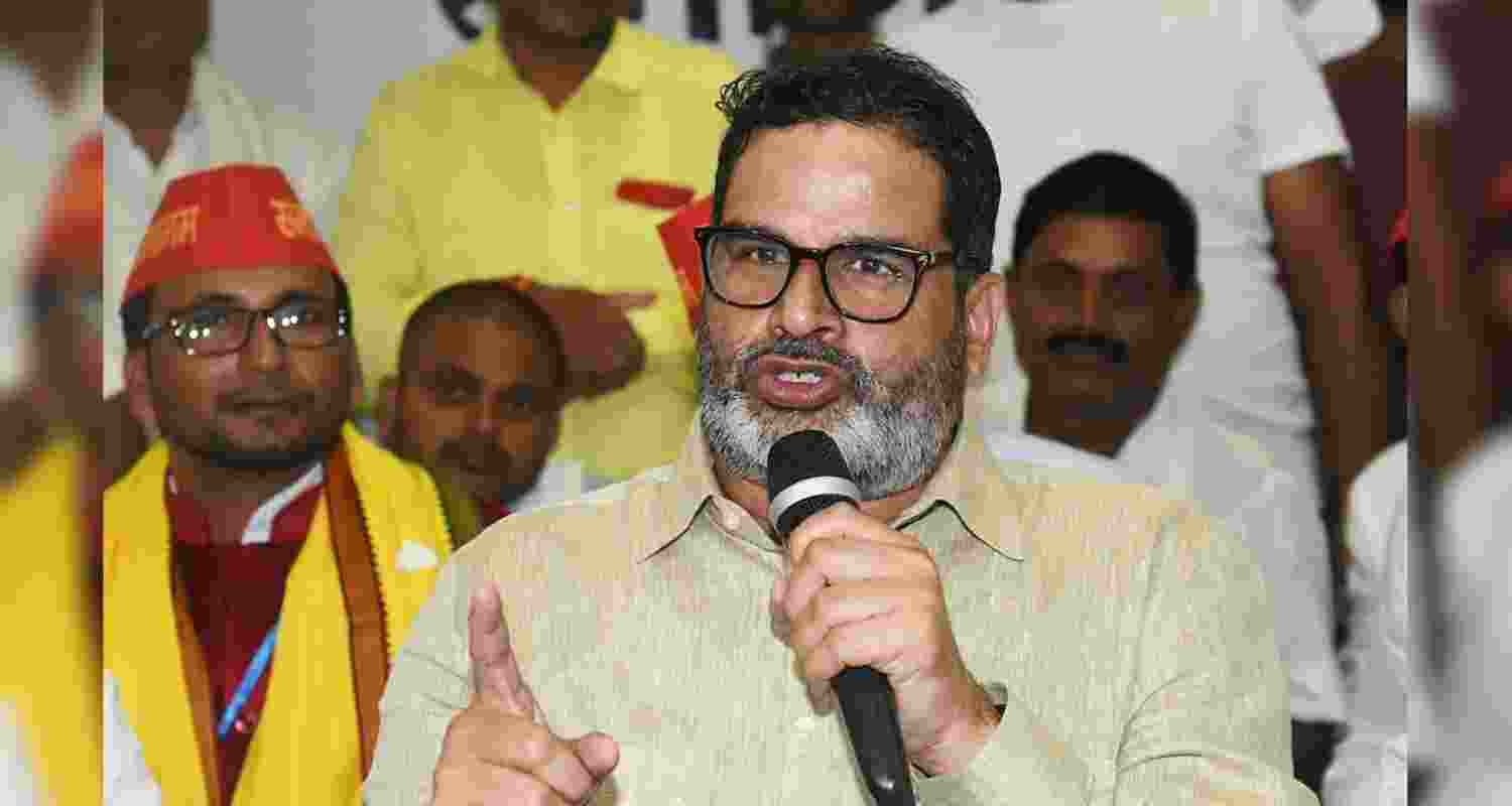 Jan Suraaj Party leader Prashant Kishor during a campaign rally in Bihar.